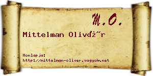 Mittelman Olivér névjegykártya